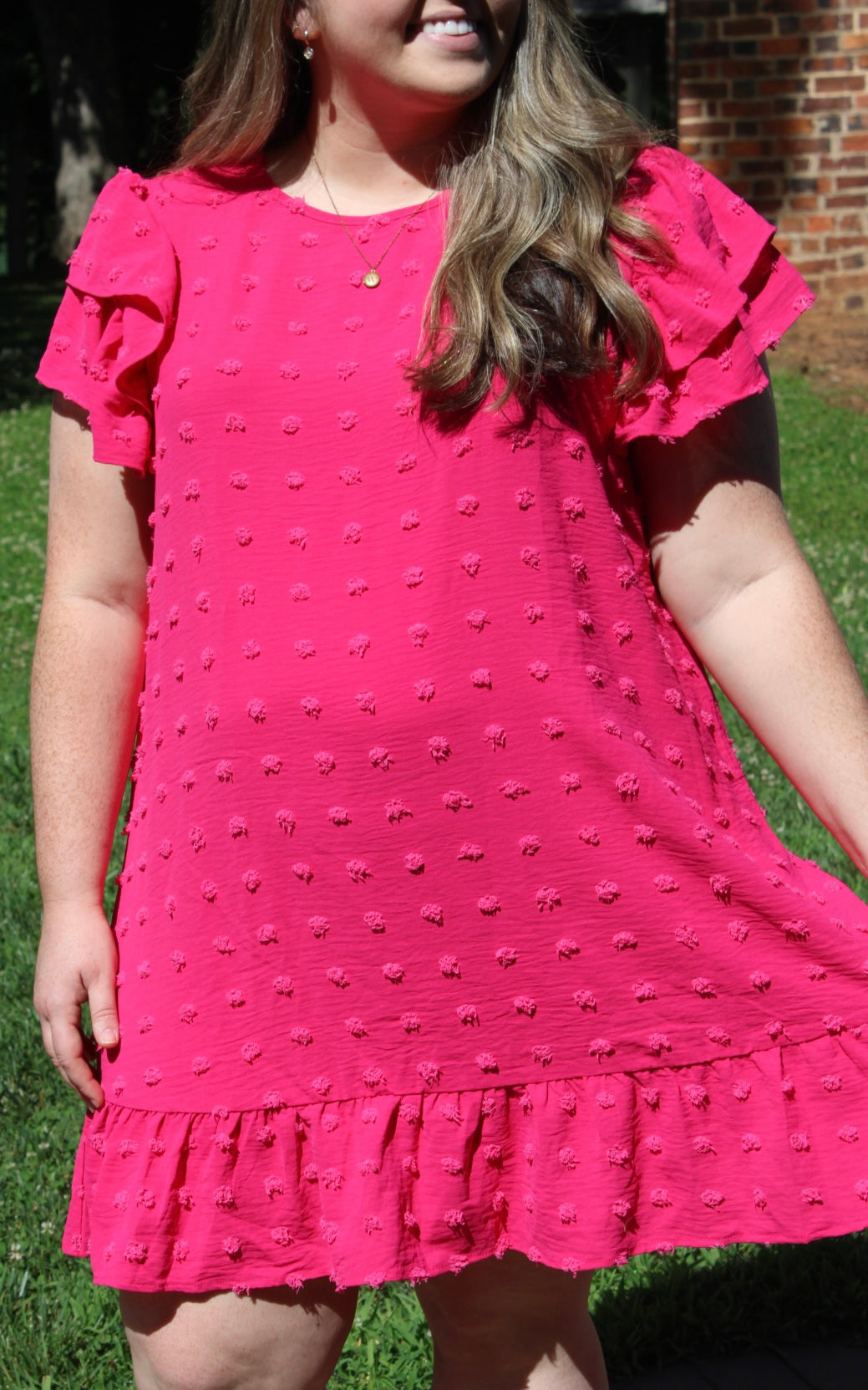 Pink Ruffle Mini Dress