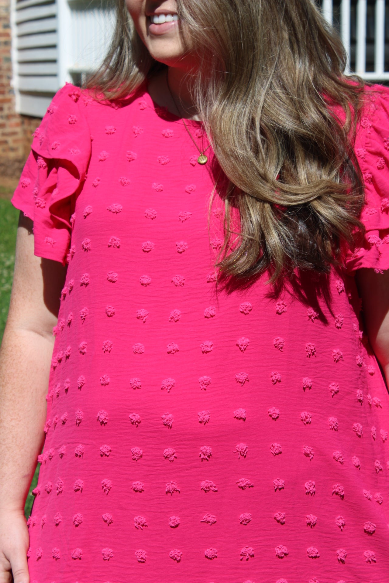 Pink Ruffle Mini Dress