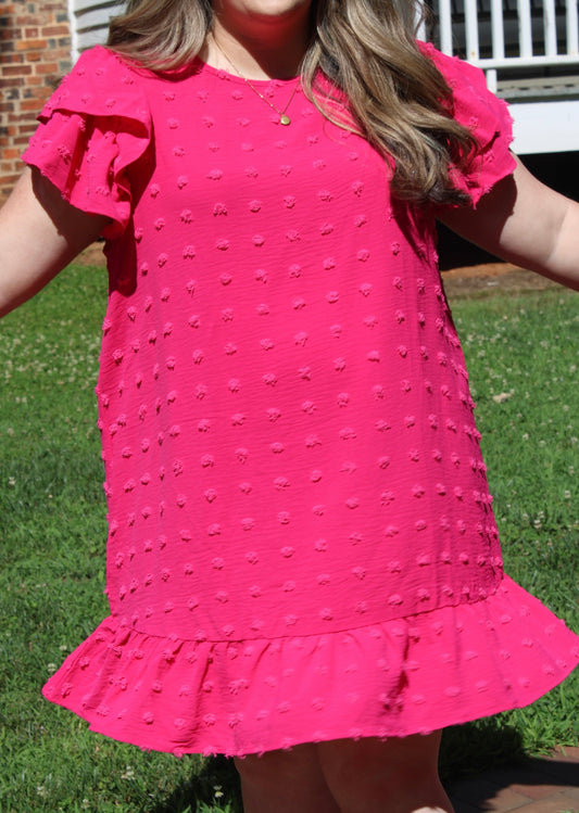 Pink Ruffle Mini Dress