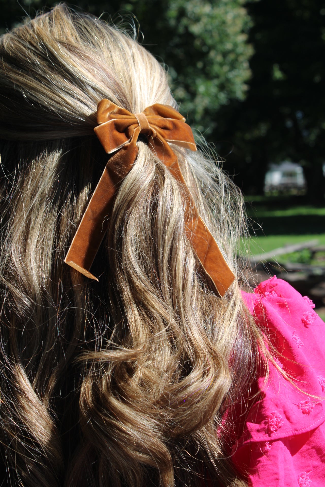 Brown Velvet Double Hair Bow