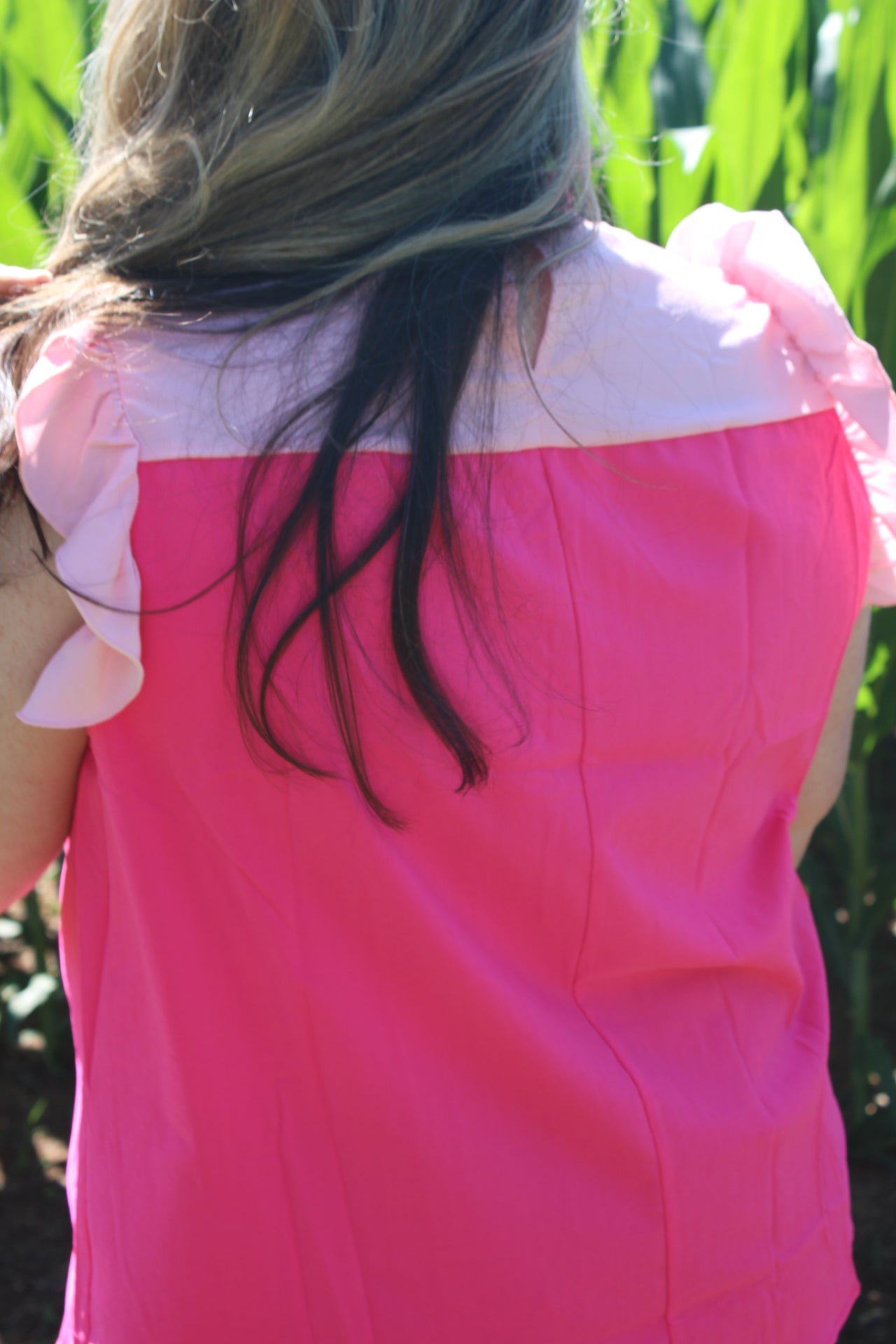 Pink Ruffle Blouse