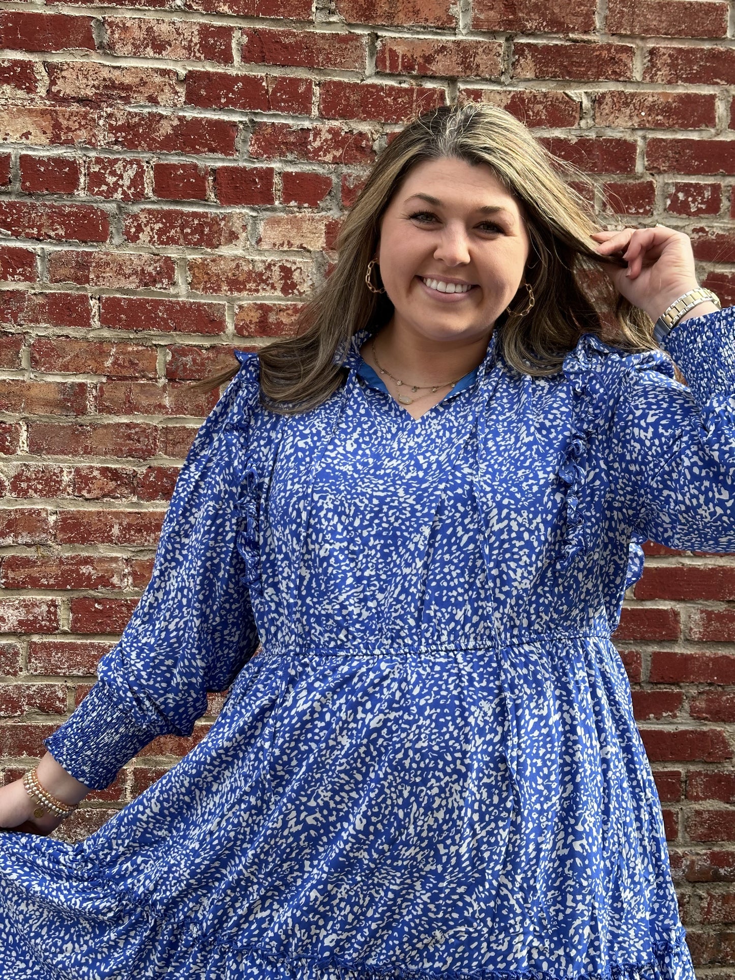 Cobalt Blue Spotted Mini Dress