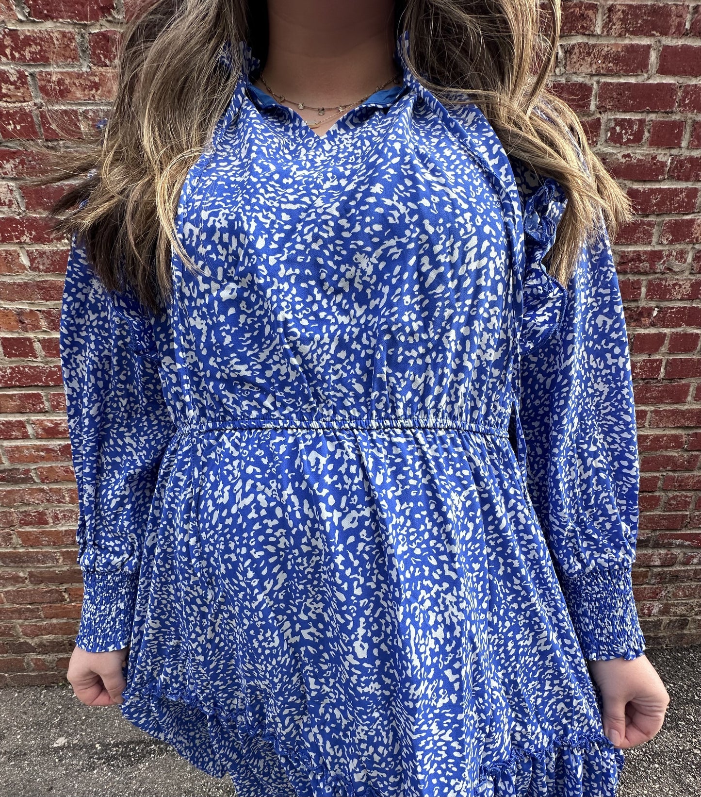 Cobalt Blue Spotted Mini Dress