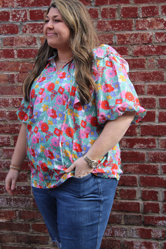 Groovy Floral Blouse