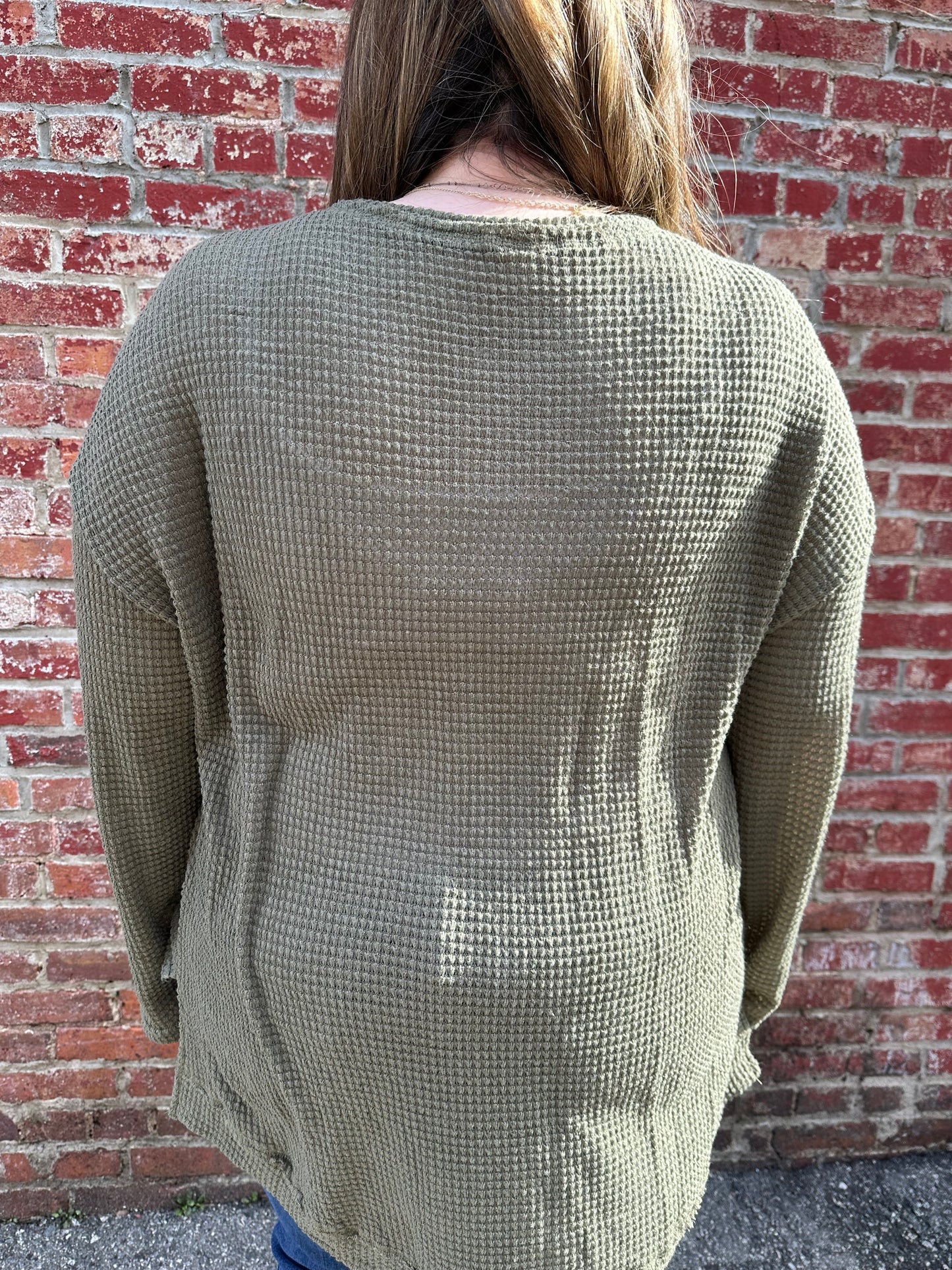 Moss Waffle Knit Sweater